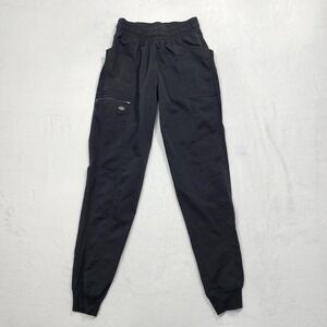 Dickies Pants Womens S TALL Black Stretch Side Panel 4-Pocket Jogger Scrub Cargo